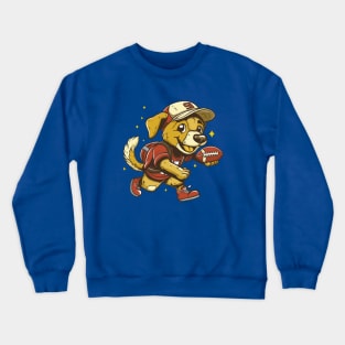 Dog Playing American Football Crewneck Sweatshirt